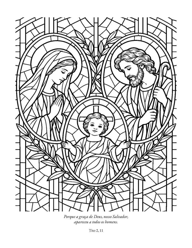 Página da Sagrada Família para colorir